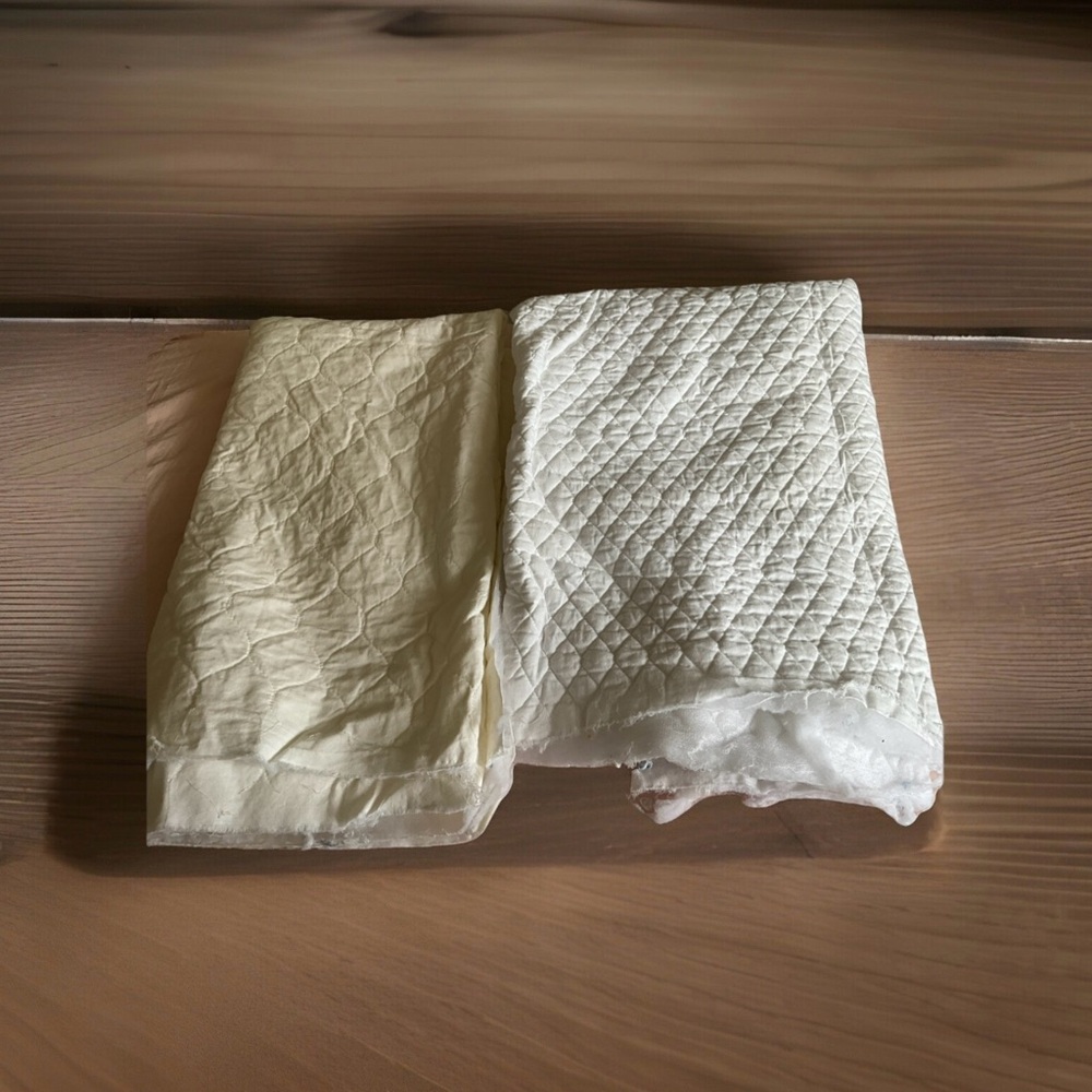Vintage Quilted Fabric in Cream and White